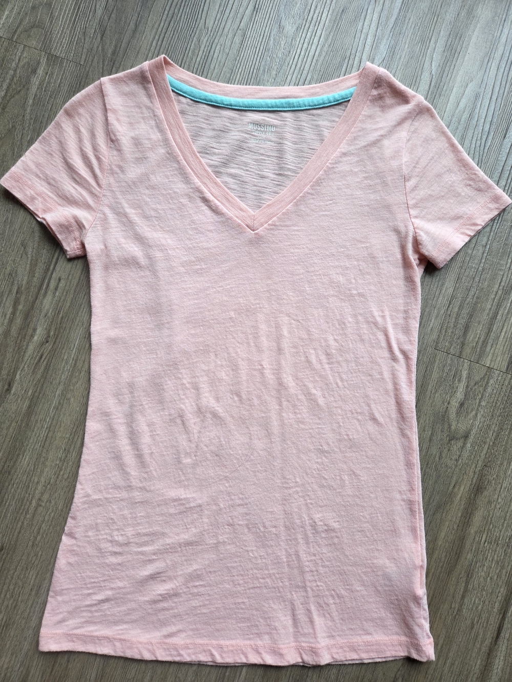 Mossimo Target Peach Pink Slub Knit V-Neck Tee XS